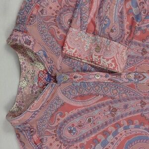 Robert Graham Women's Cotton Printed Pink Paisley Tunic‎ Blouse Size Large
